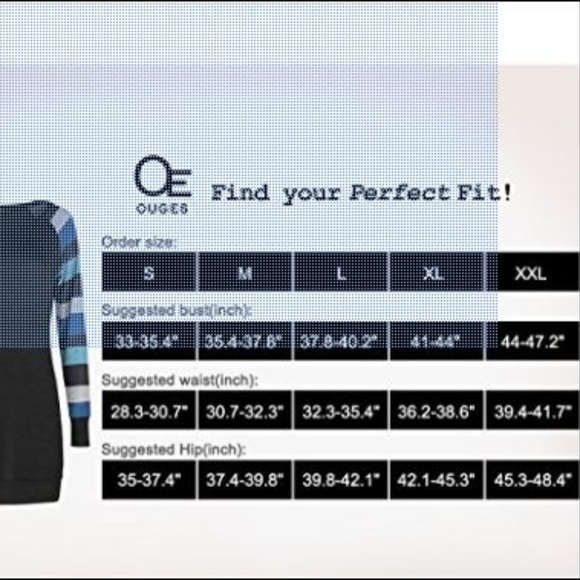 OUGES Women's Long Sleeve Round Neck Patchwork top - Picture 4 of 4